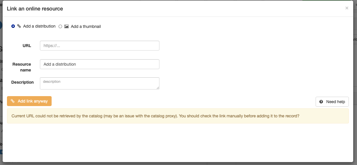 Link a distribution dialogue