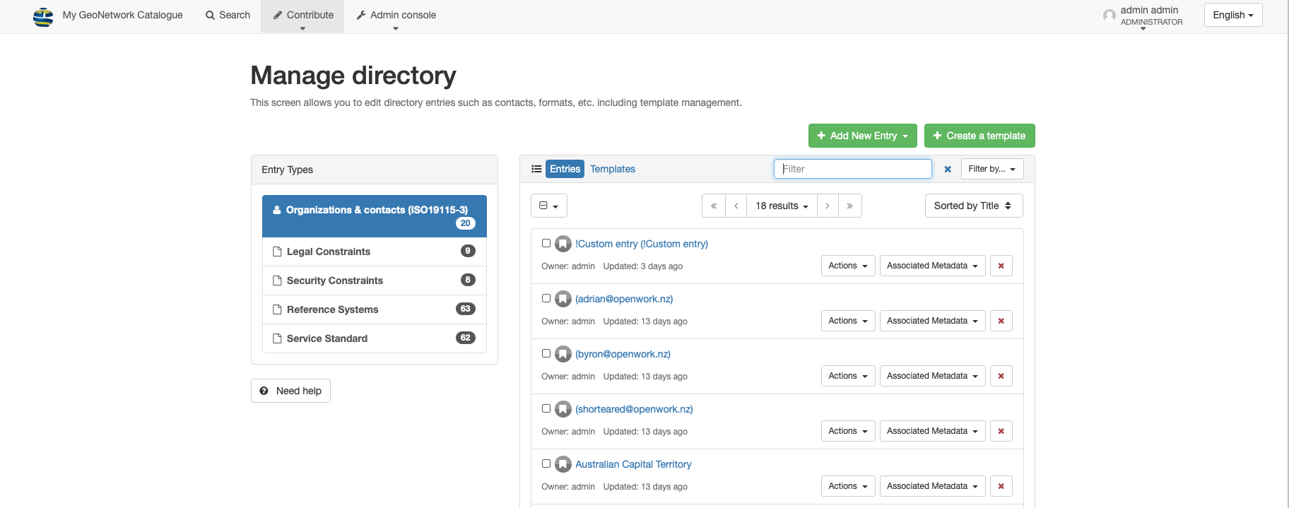 Manage directory